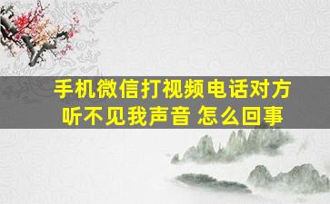 手机微信打视频电话对方听不见我声音 怎么回事